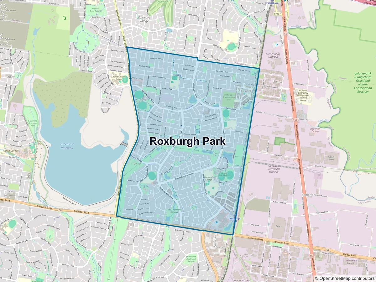 Map of Roxburgh Park, VIC, Australia
