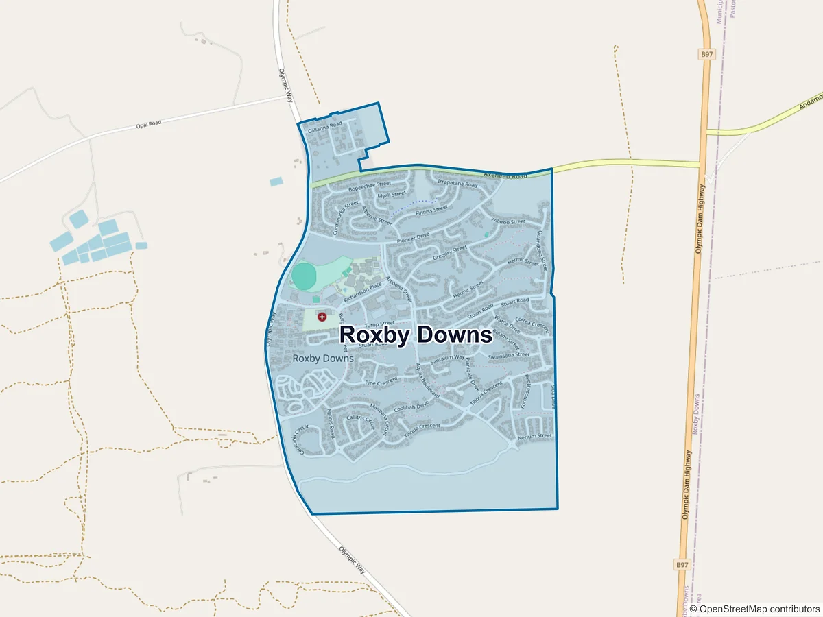 Map of Roxby Downs, SA, Australia