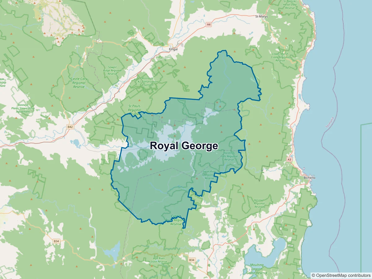 Map of Royal George, TAS, Australia