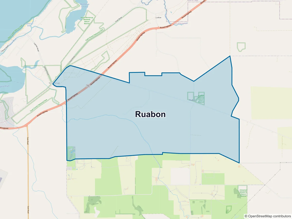 Map of Ruabon, WA, Australia