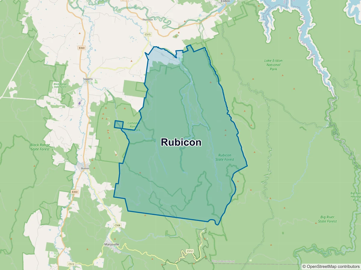 Map of Rubicon, VIC, Australia