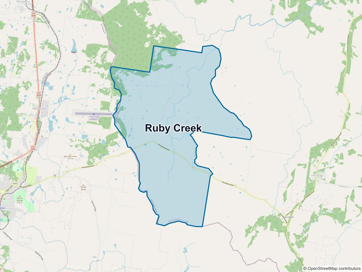 Map of Ruby Creek, NSW, Australia