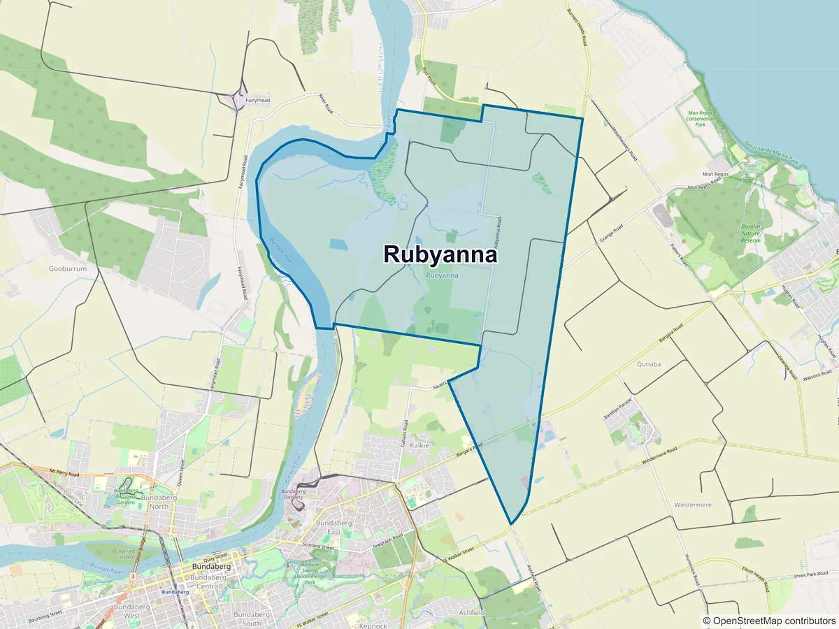Map of Rubyanna, QLD, Australia
