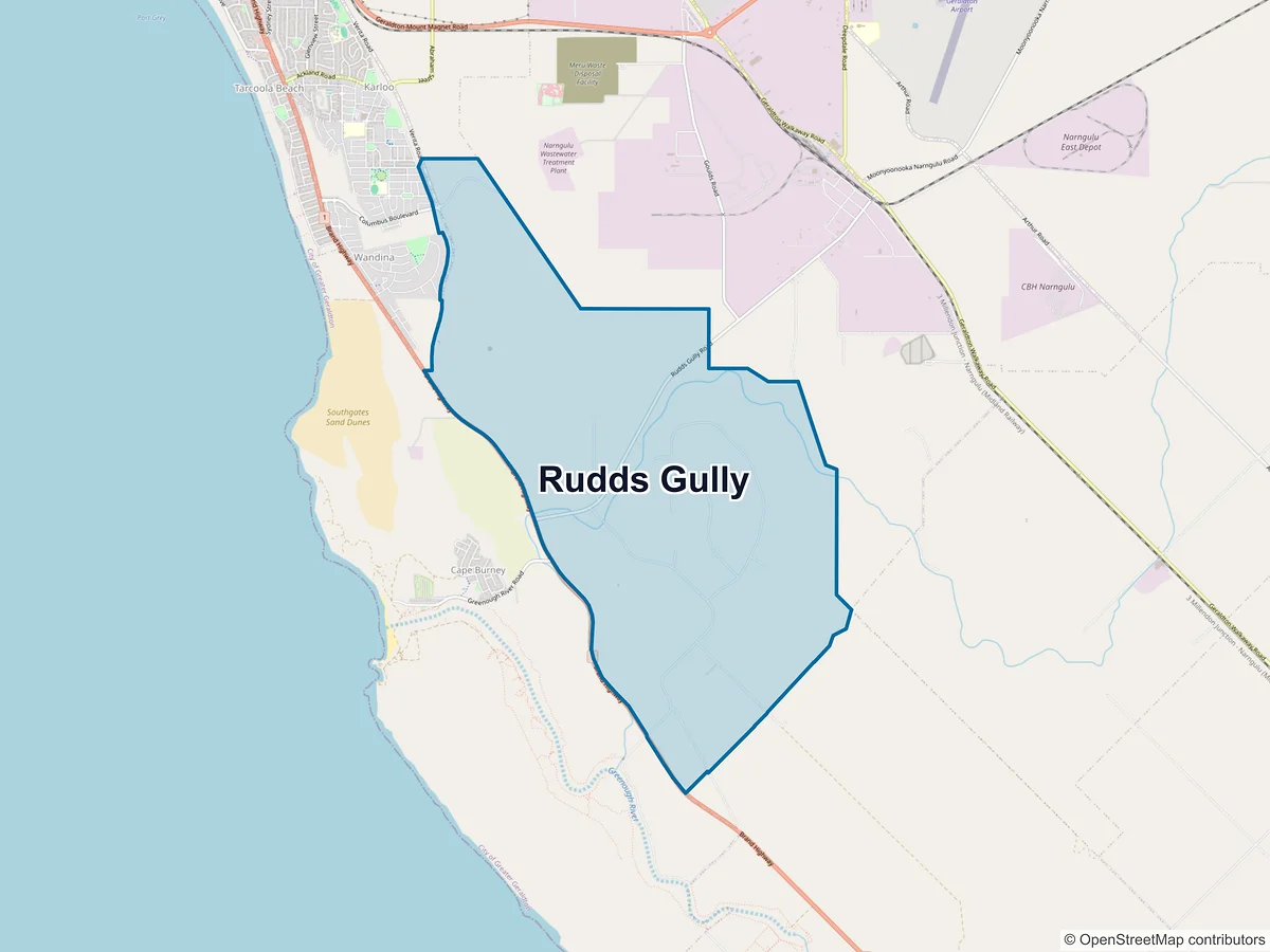 Map of Rudds Gully, WA, Australia