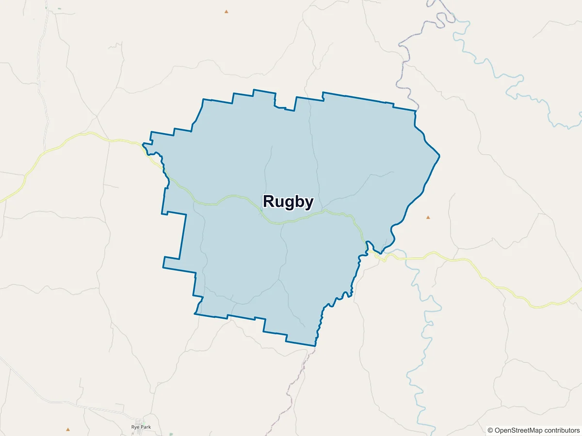 Map of Rugby, NSW, Australia