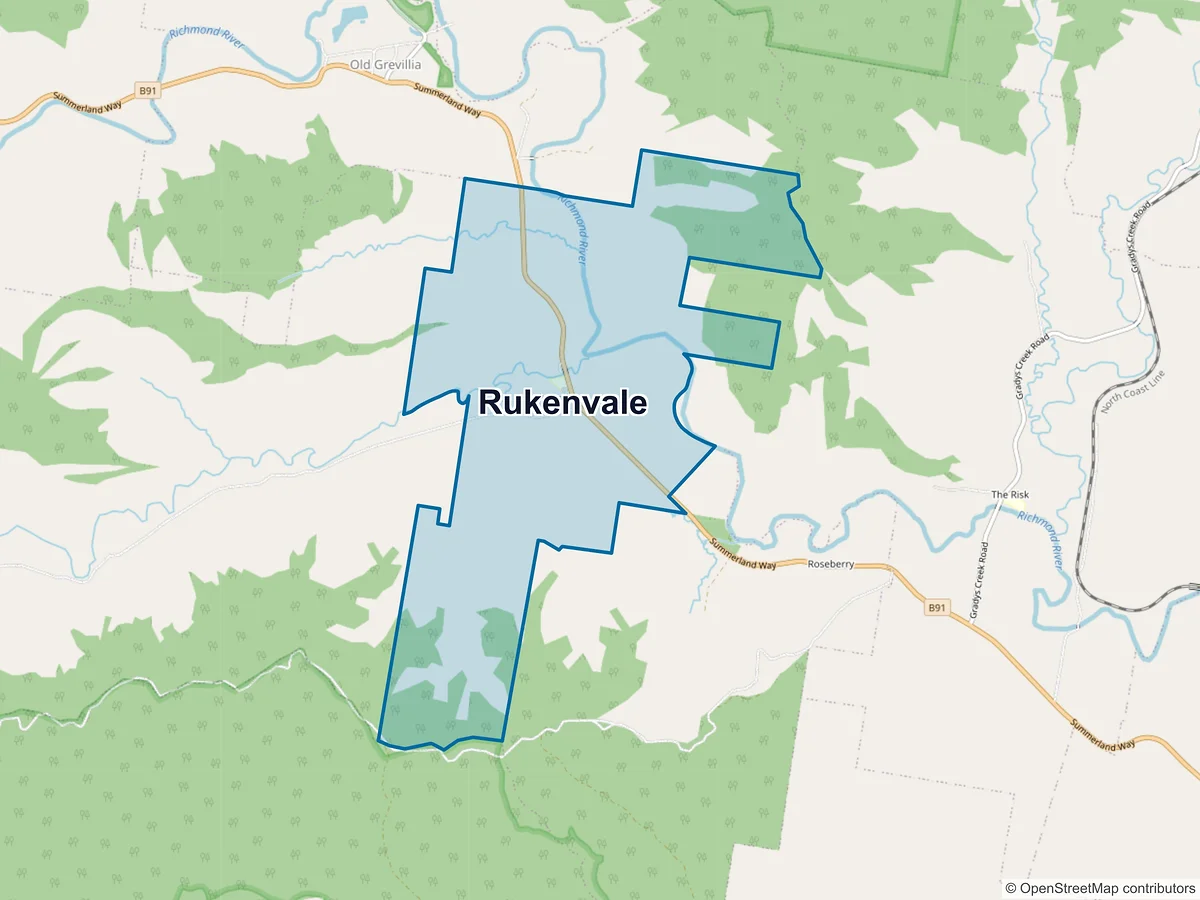 Map of Rukenvale, NSW, Australia