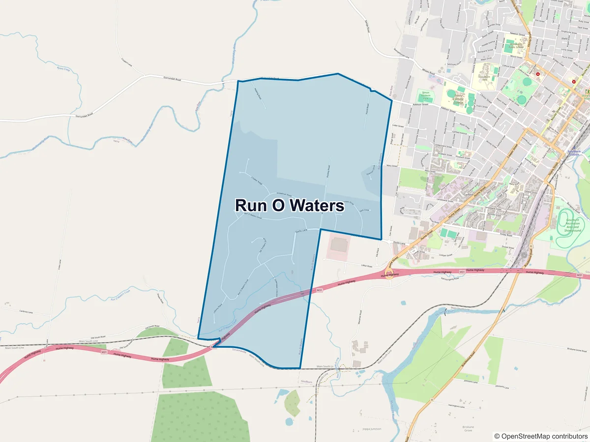 Map of Run-O-Waters, NSW, Australia
