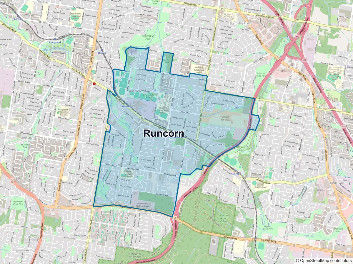 Map of Runcorn, QLD, Australia