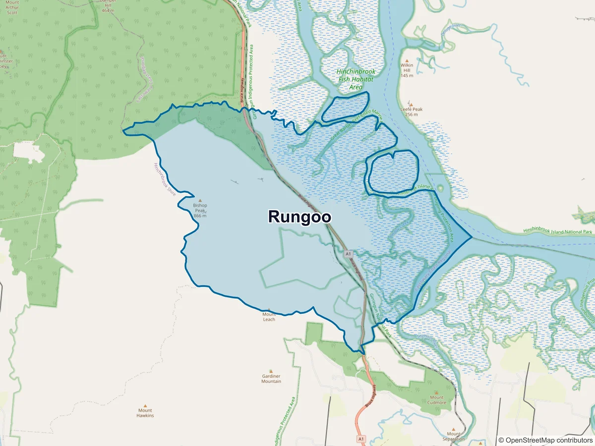 Map of Rungoo, QLD, Australia