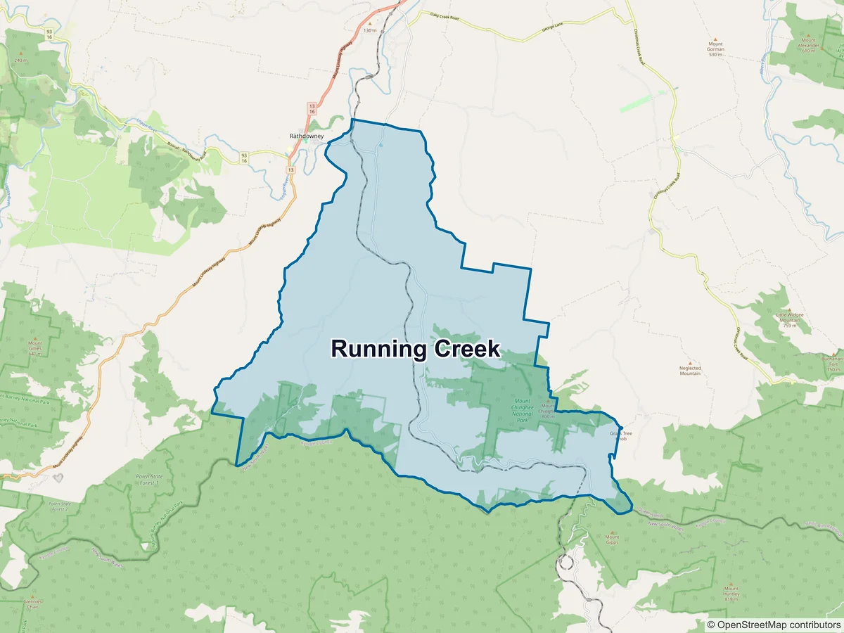 Map of Running Creek, QLD, Australia