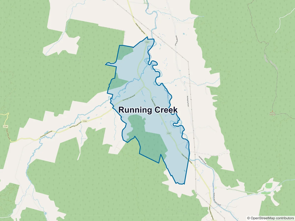 Map of Running Creek, VIC, Australia