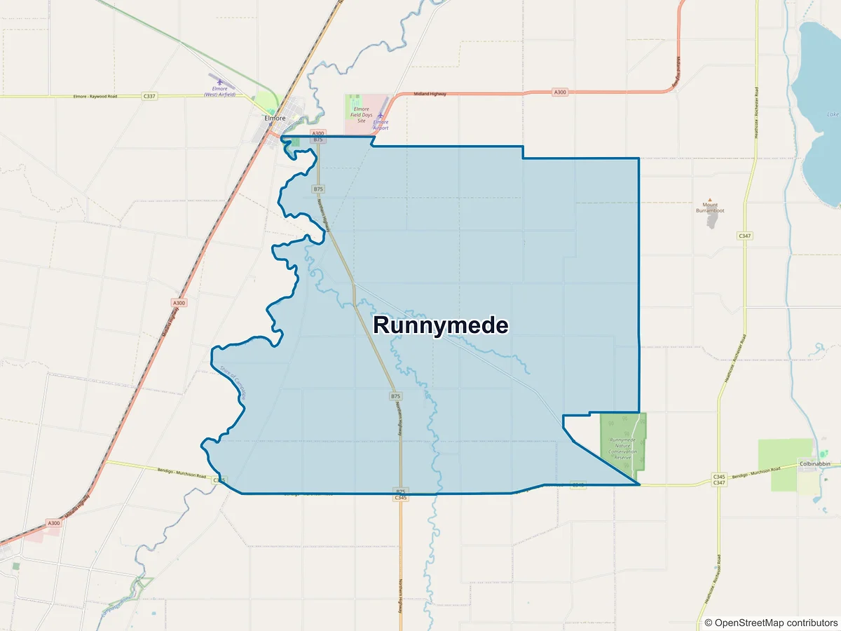 Map of Runnymede, VIC, Australia