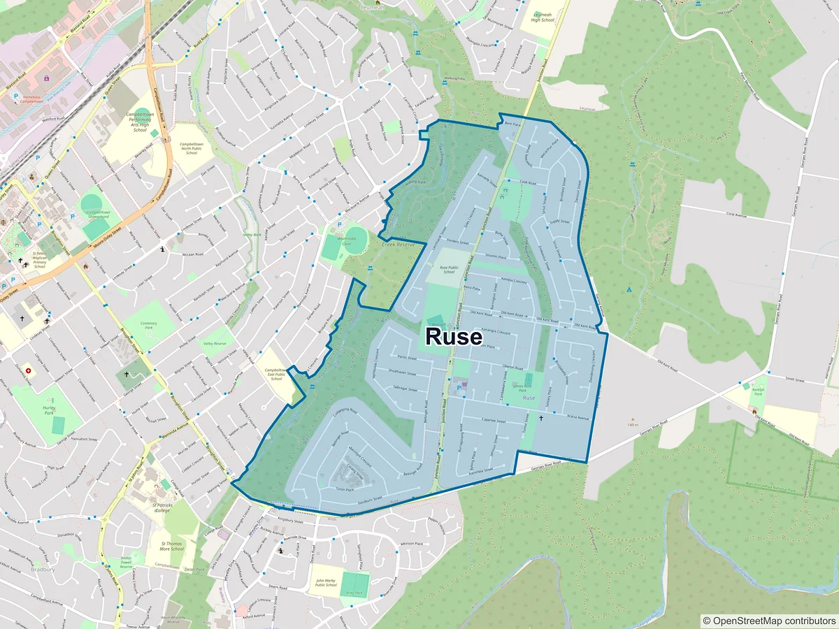 Map of Ruse, NSW, Australia