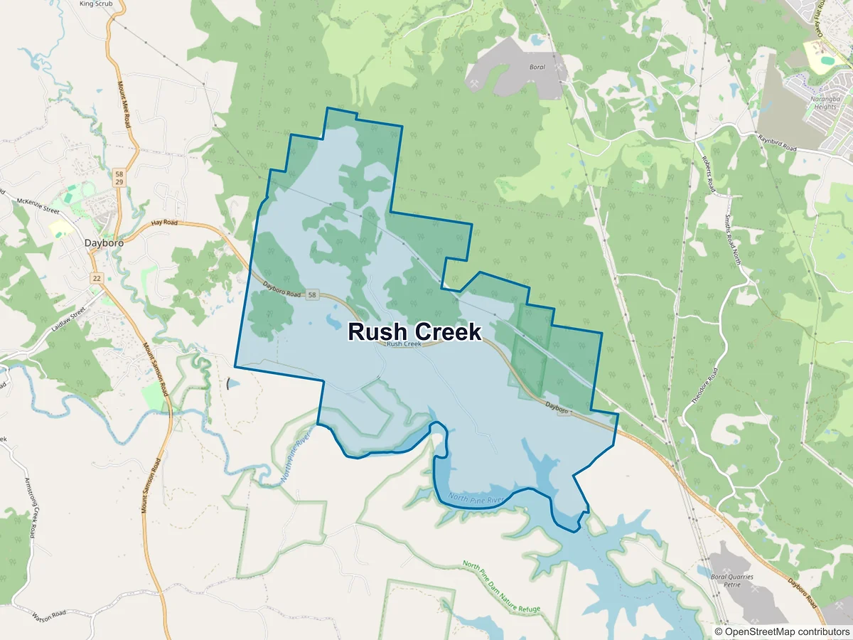 Map of Rush Creek, QLD, Australia