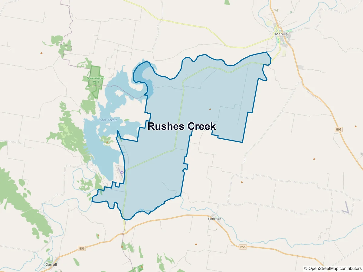 Map of Rushes Creek, NSW, Australia