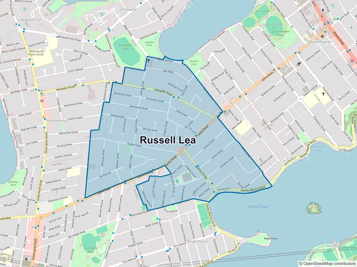 Map of Russell Lea, NSW, Australia