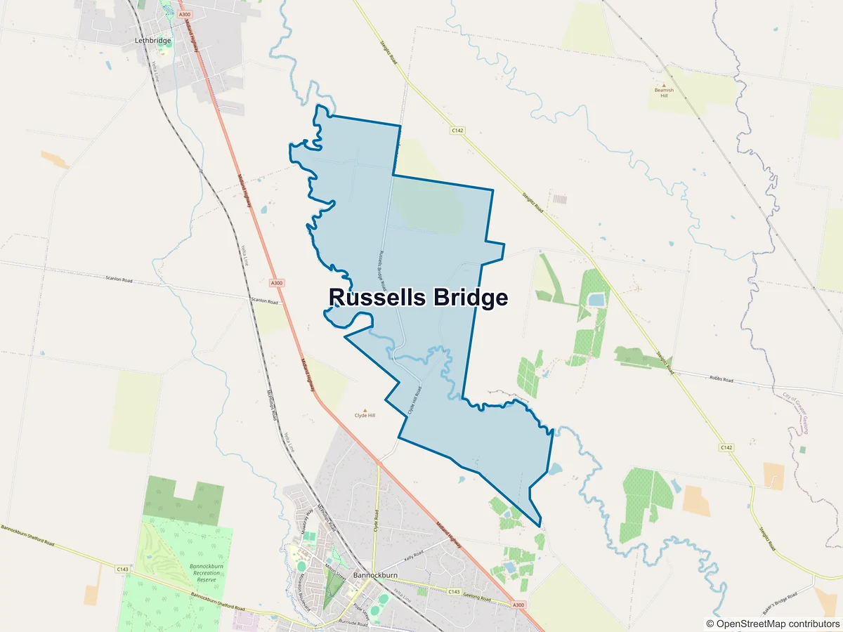 Map of Russells Bridge, VIC, Australia