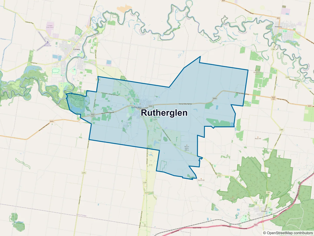 Map of Rutherglen, VIC, Australia