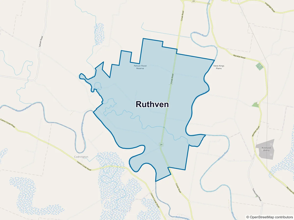 Map of Ruthven, NSW, Australia
