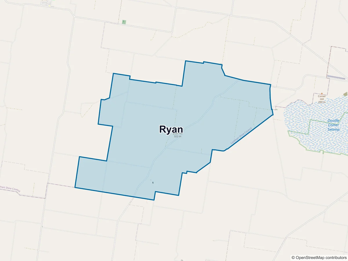 Map of Ryan, NSW, Australia