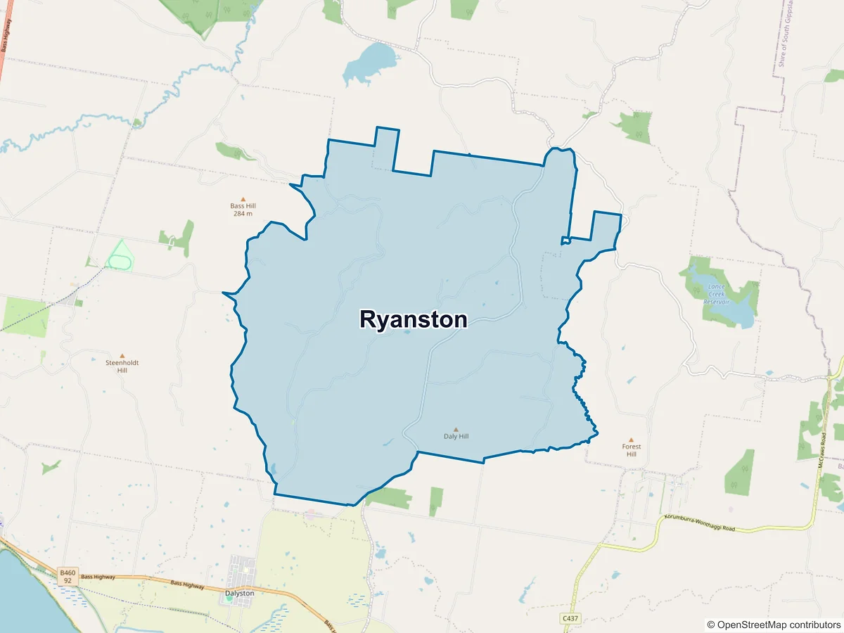 Map of Ryanston, VIC, Australia