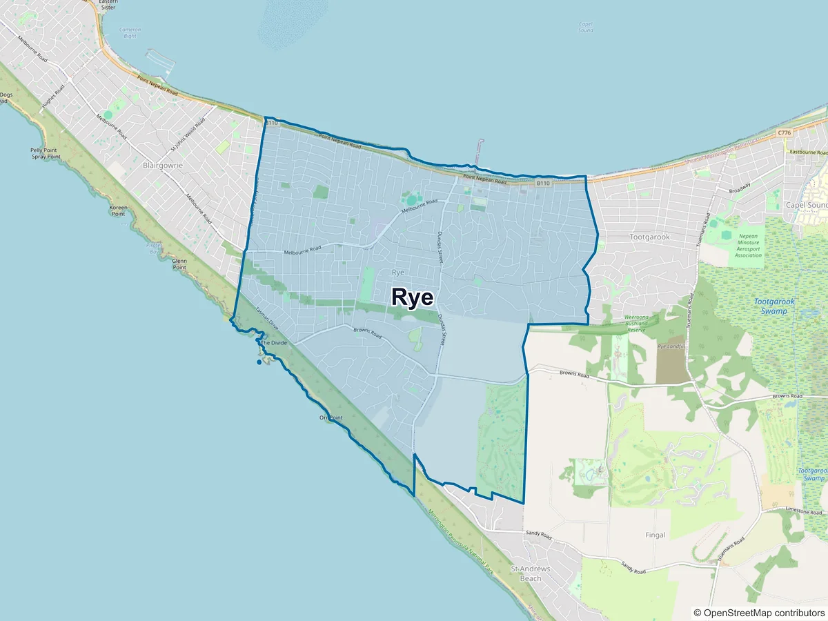Map of Rye, VIC, Australia