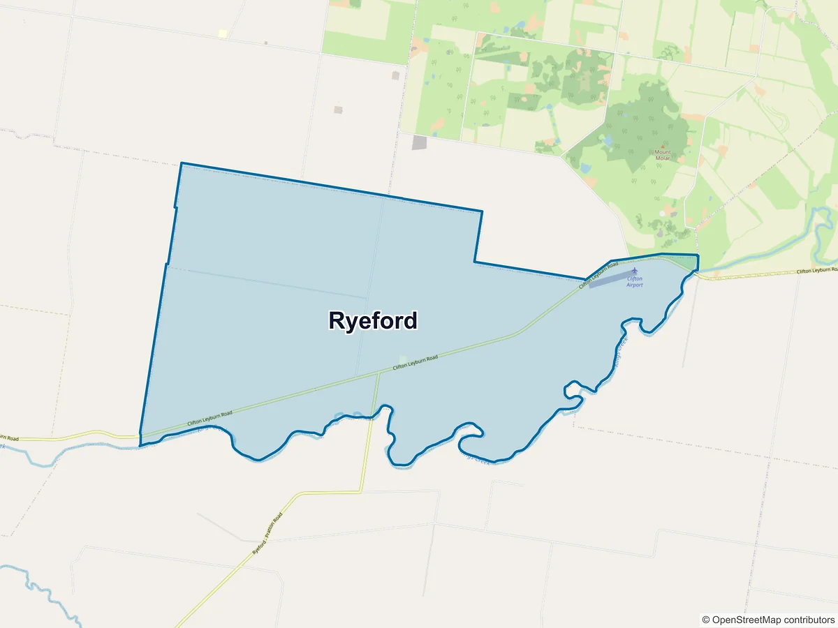 Map of Ryeford, QLD, Australia