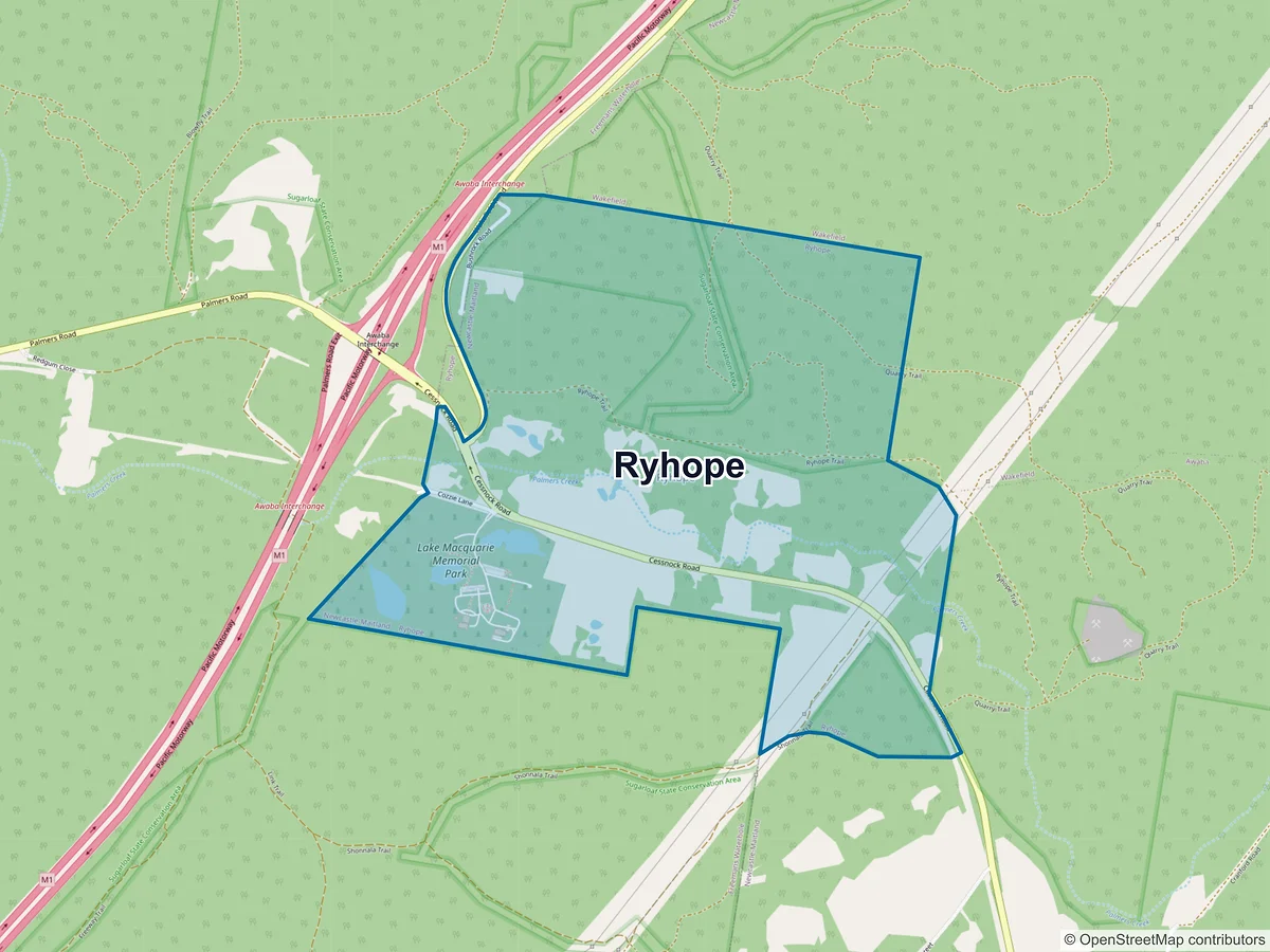 Map of Ryhope, NSW, Australia