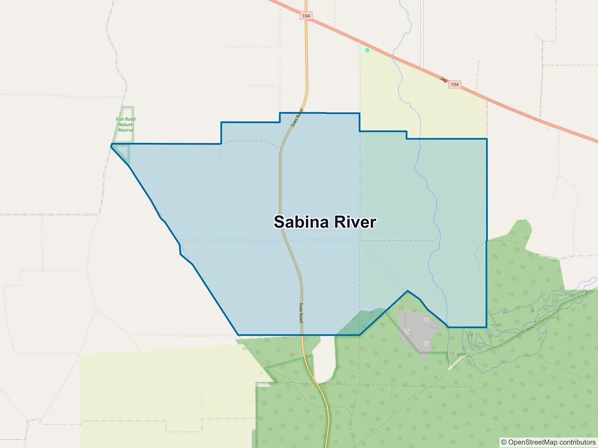 Map of Sabina River, WA, Australia