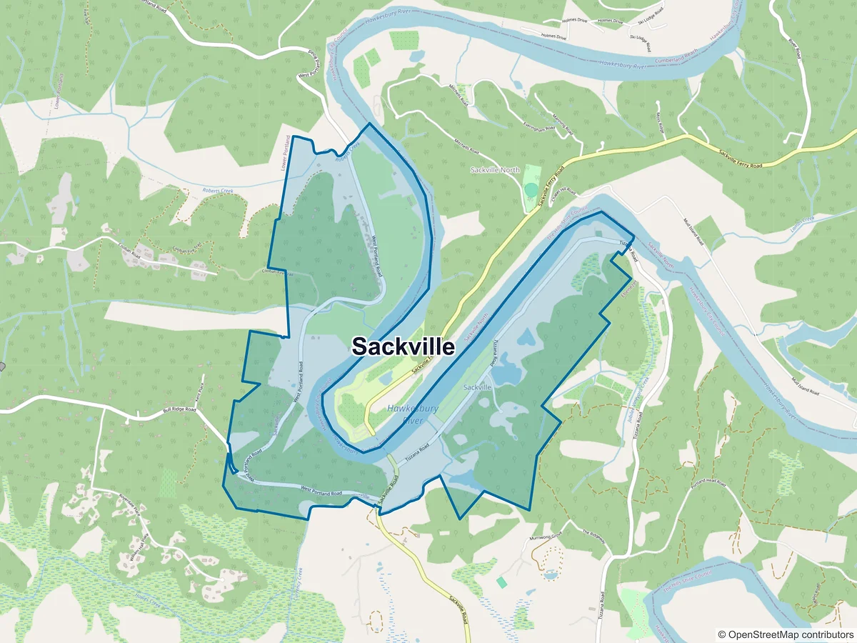 Map of Sackville, NSW, Australia