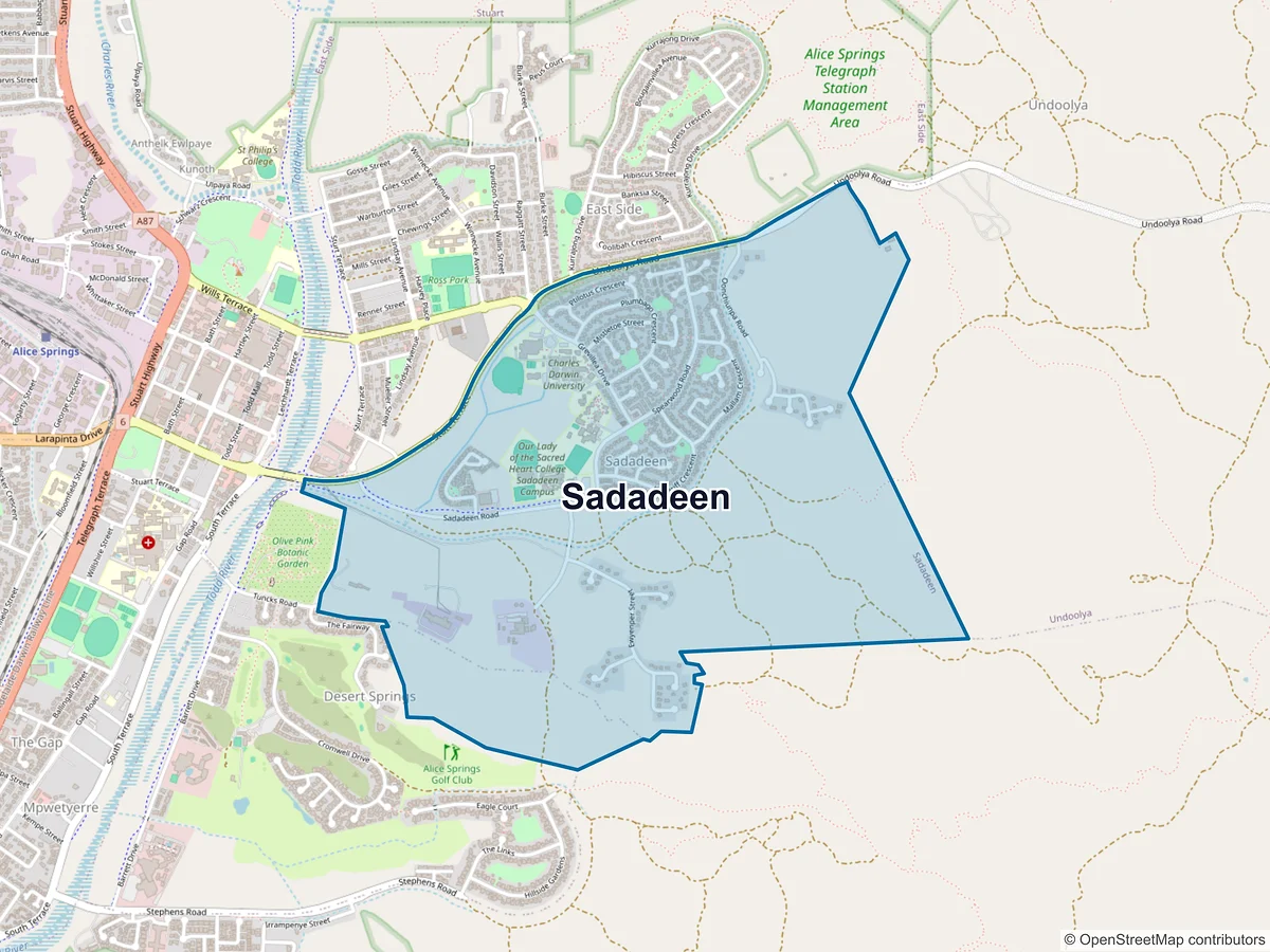 Map of Sadadeen, NT, Australia