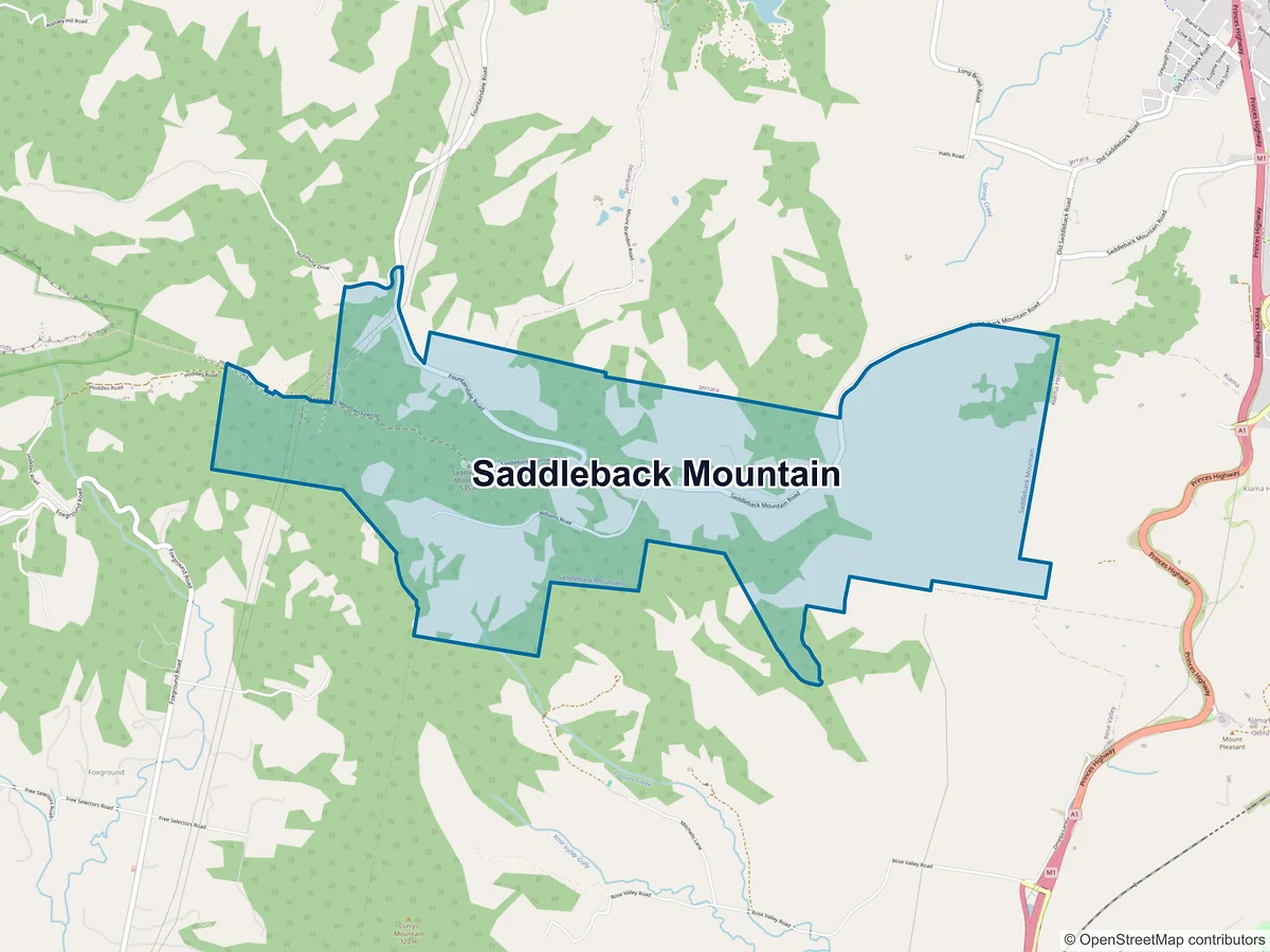 Map of Saddleback Mountain, NSW, Australia