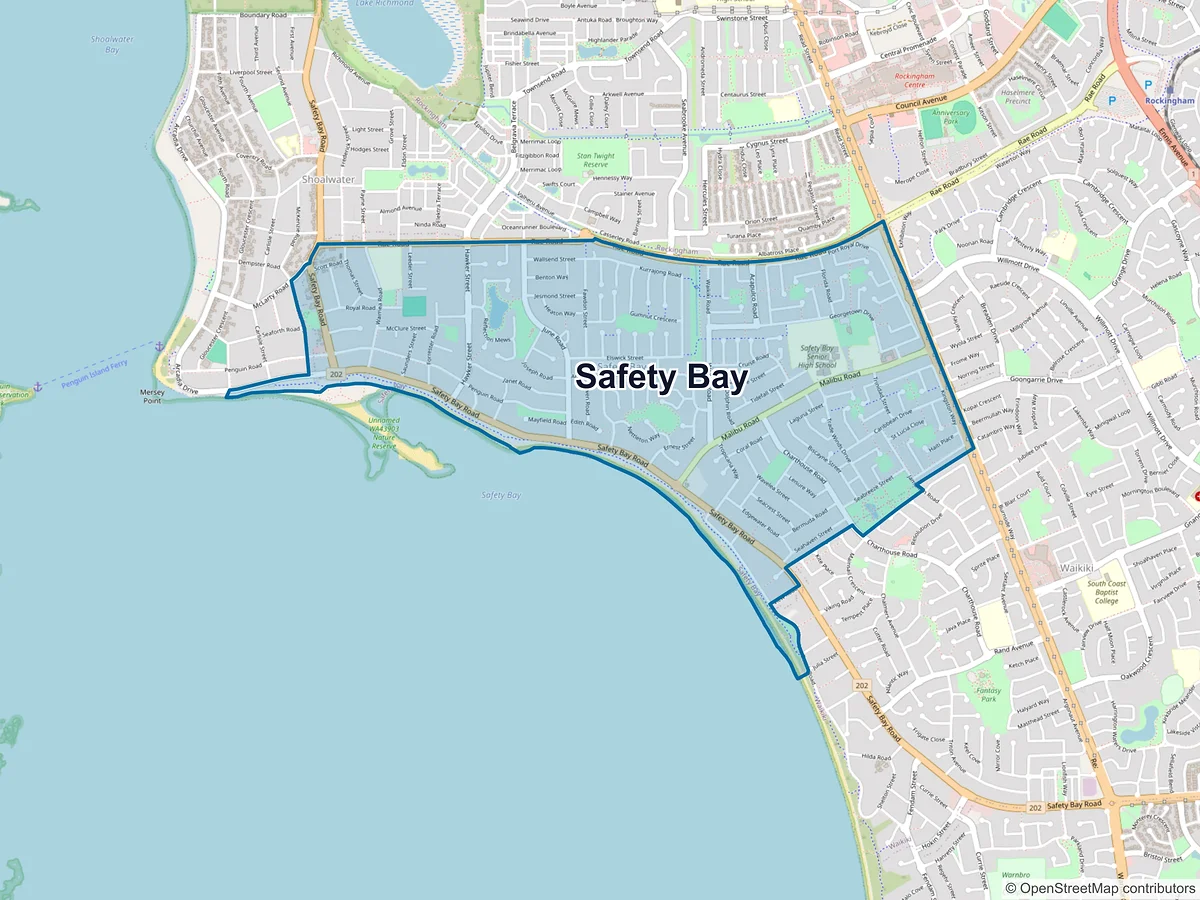 Map of Safety Bay, WA, Australia