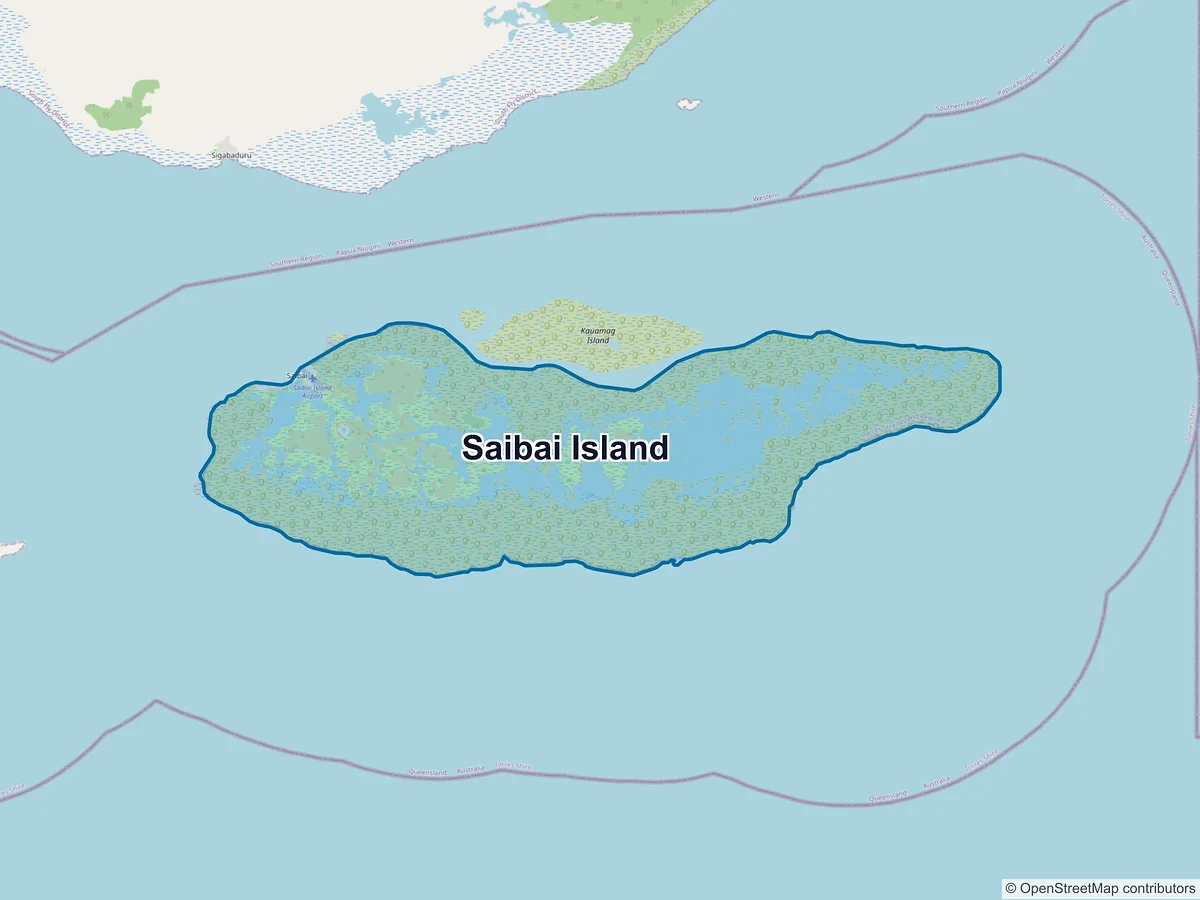 Map of Saibai Island, QLD, Australia