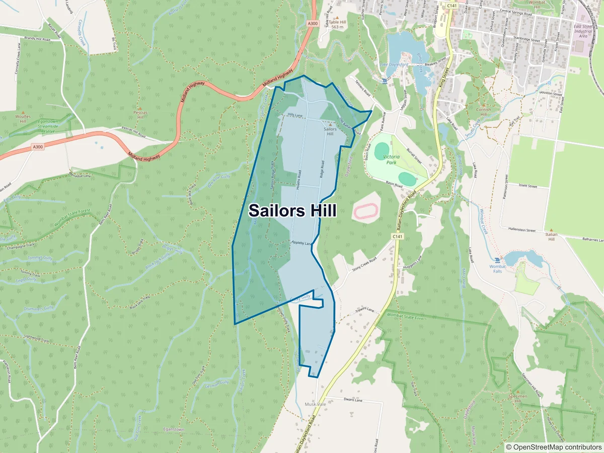 Map of Sailors Hill, VIC, Australia