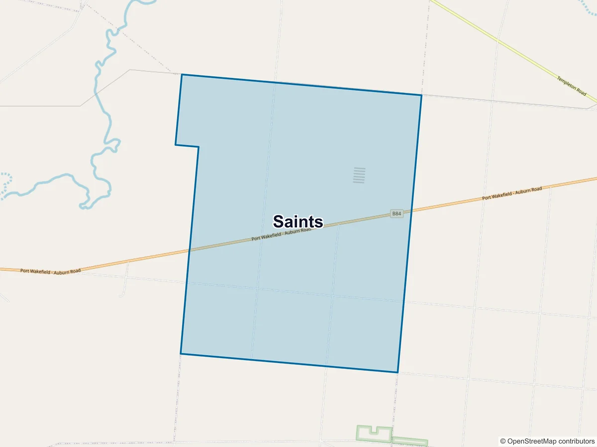 Map of Saints, SA, Australia