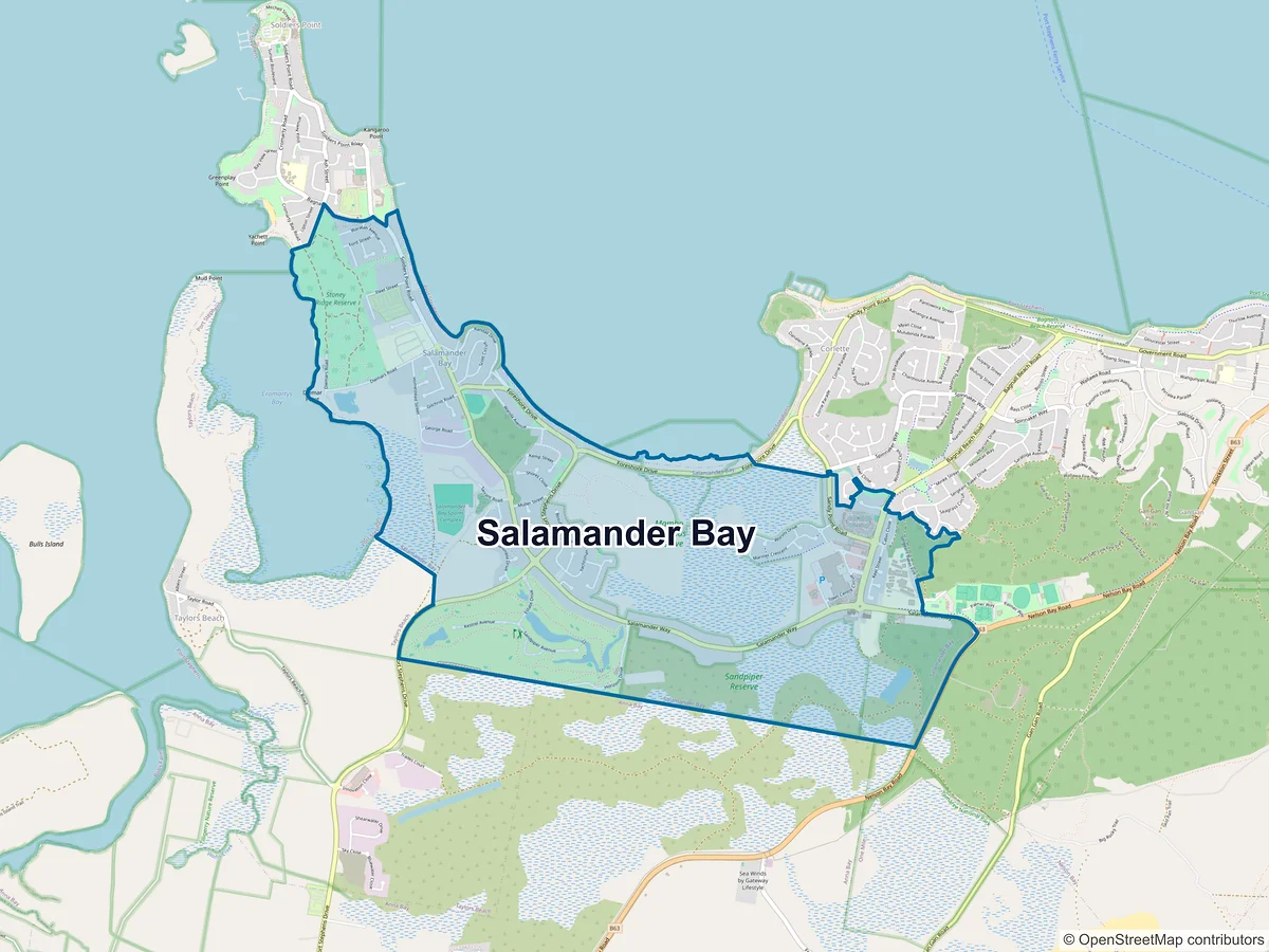 Map of Salamander Bay, NSW, Australia