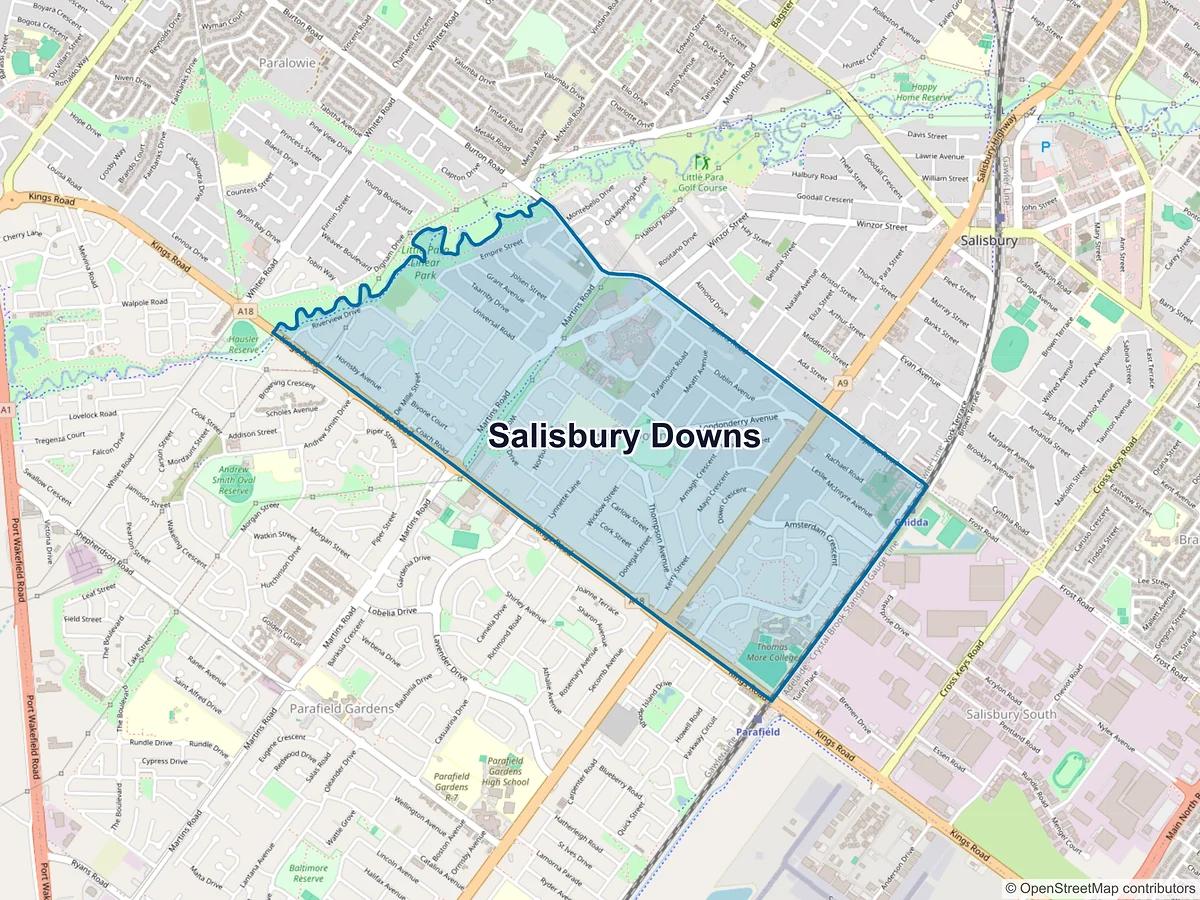 Map of Salisbury Downs, SA, Australia