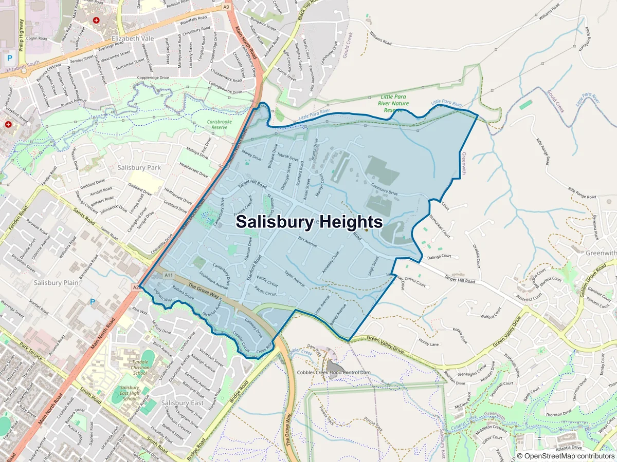 Map of Salisbury Heights, SA, Australia