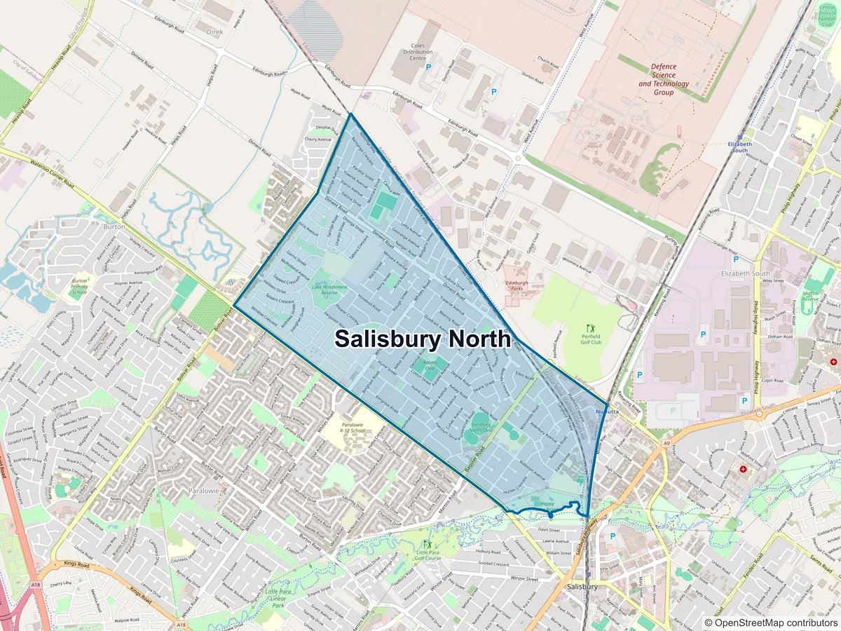 Map of Salisbury North, SA, Australia