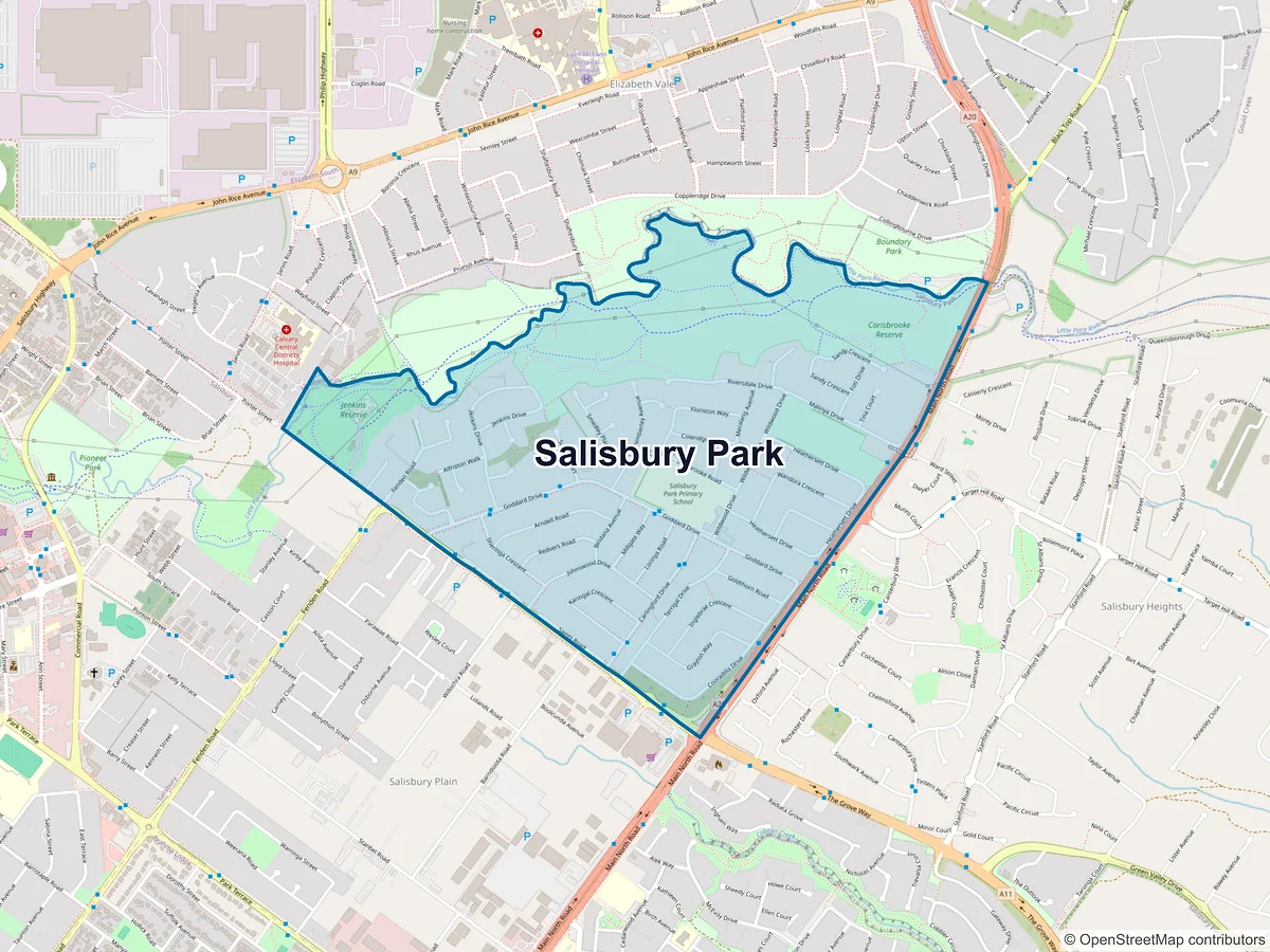 Map of Salisbury Park, SA, Australia
