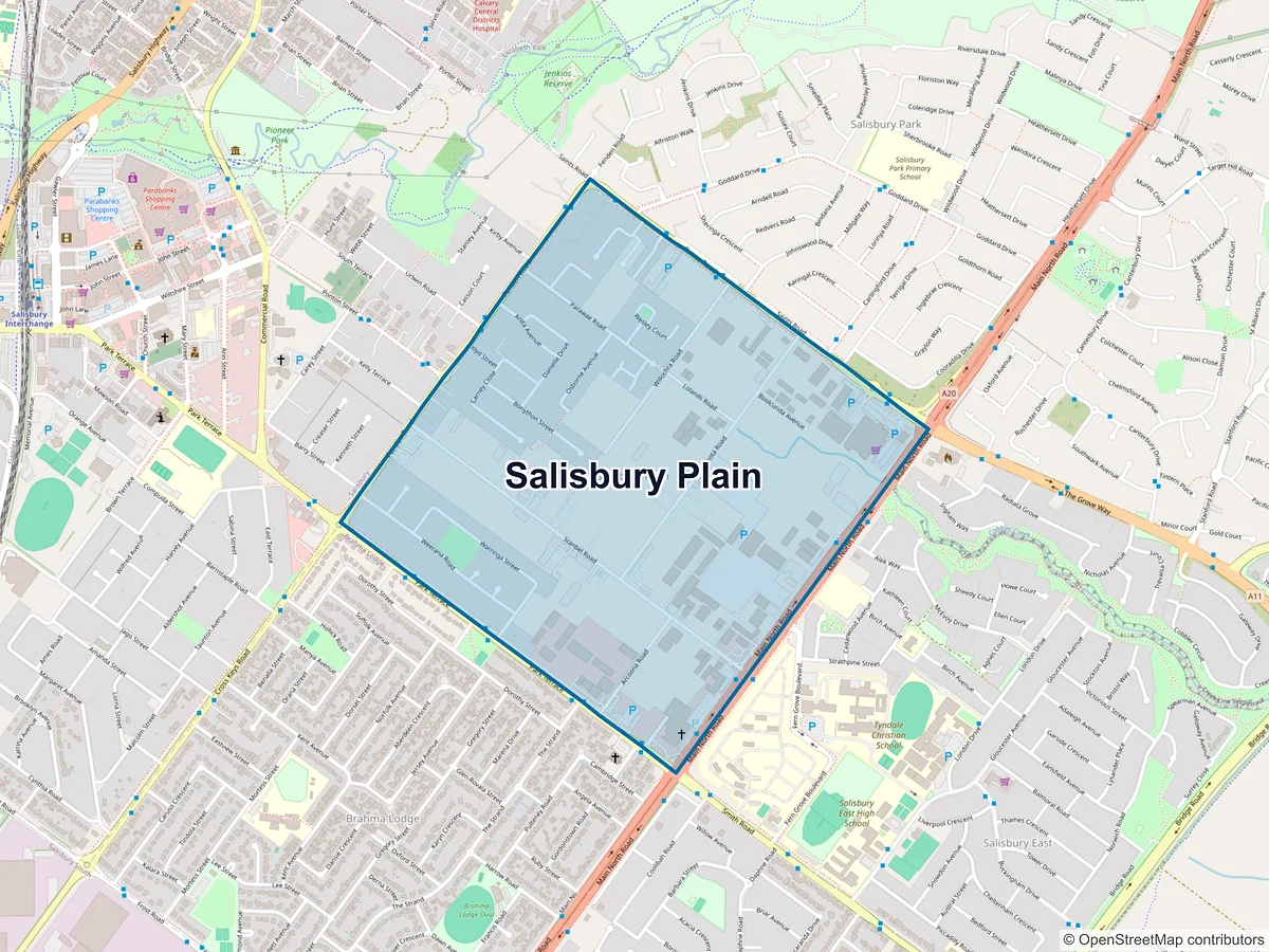 Map of Salisbury Plain, SA, Australia