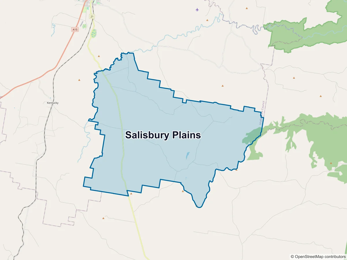 Map of Salisbury Plains, NSW, Australia