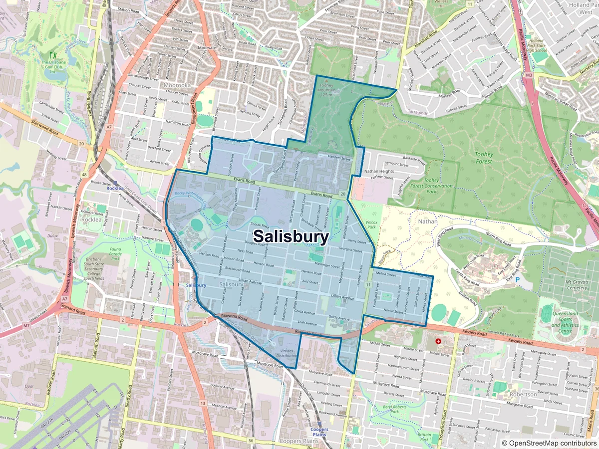Map of Salisbury, QLD, Australia