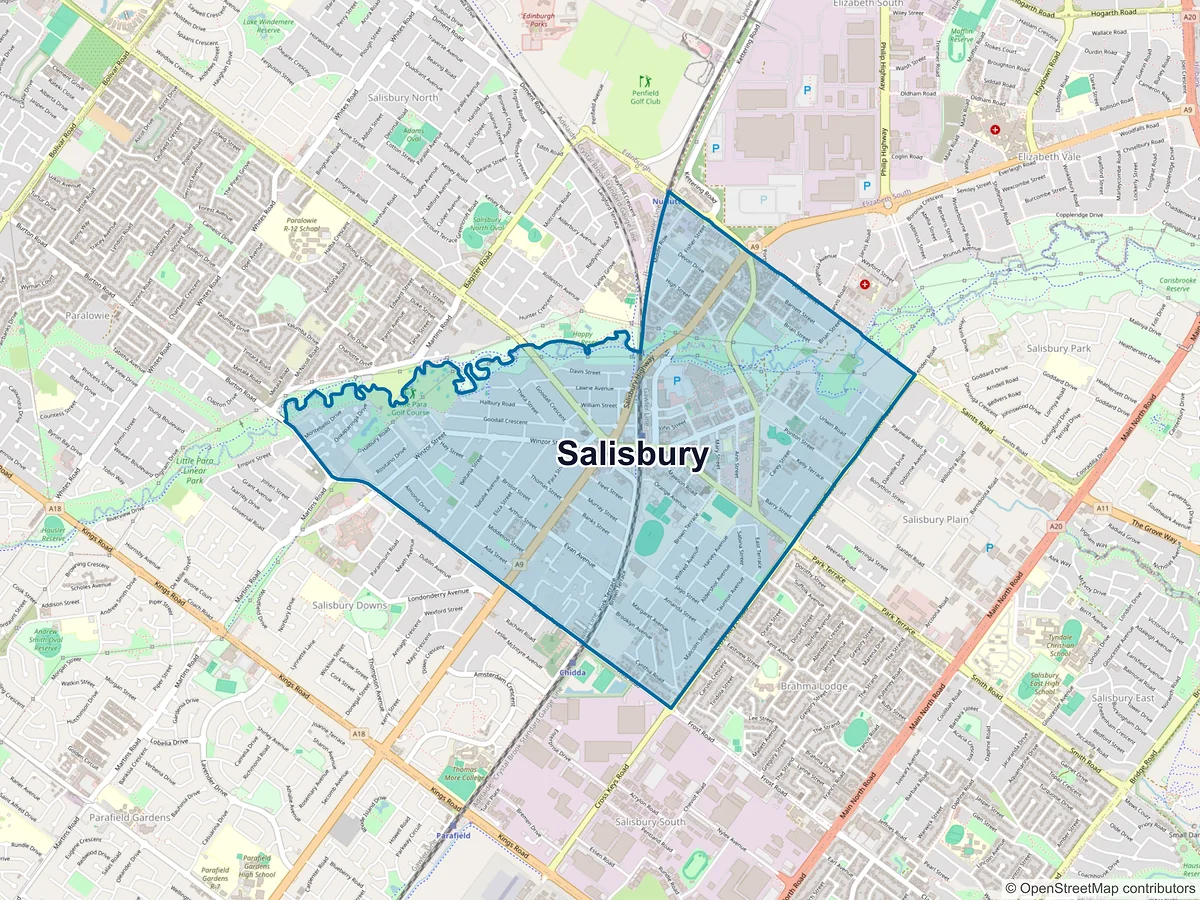 Map of Salisbury, SA, Australia