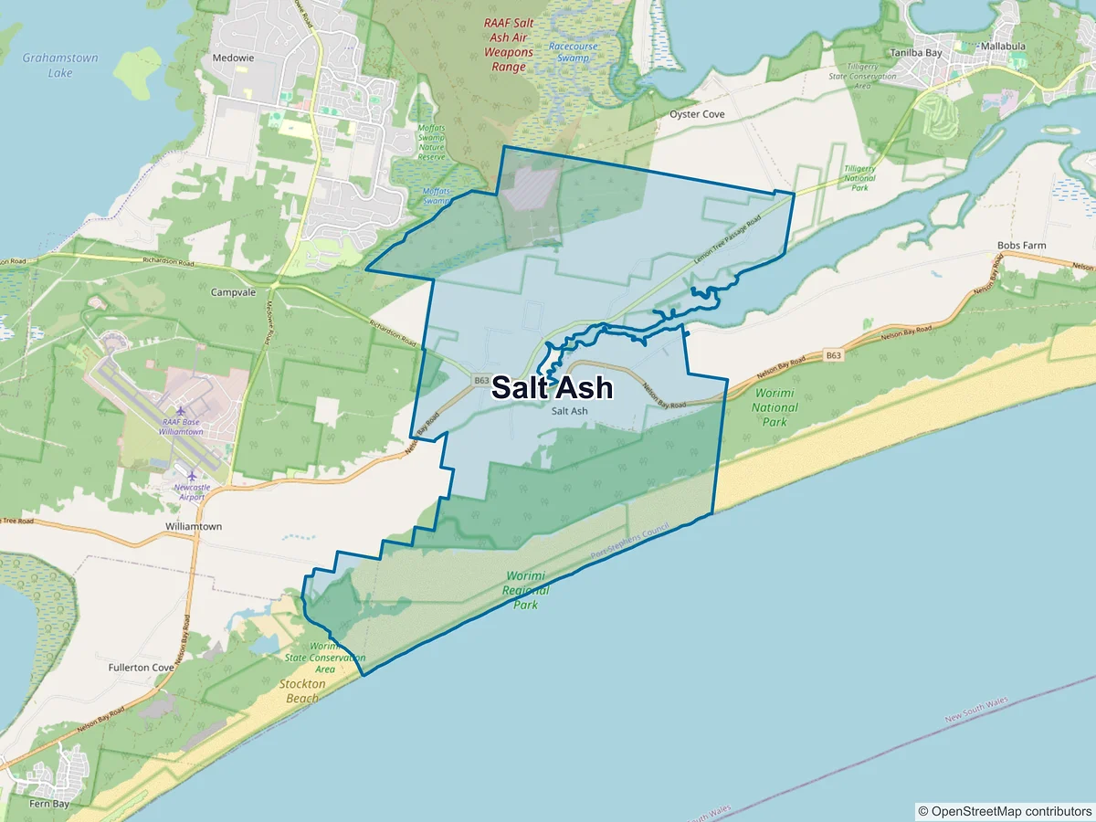 Map of Salt Ash, NSW, Australia