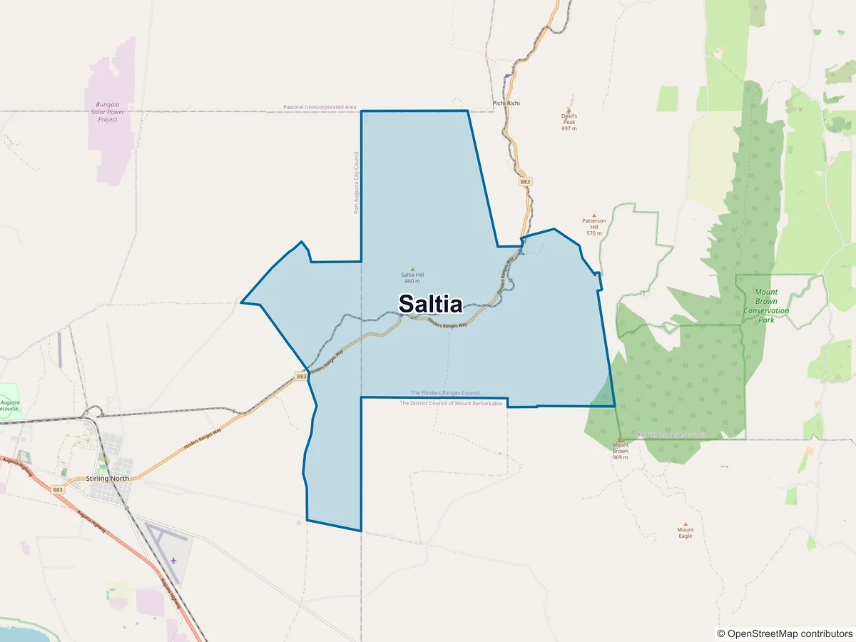 Map of Saltia, SA, Australia