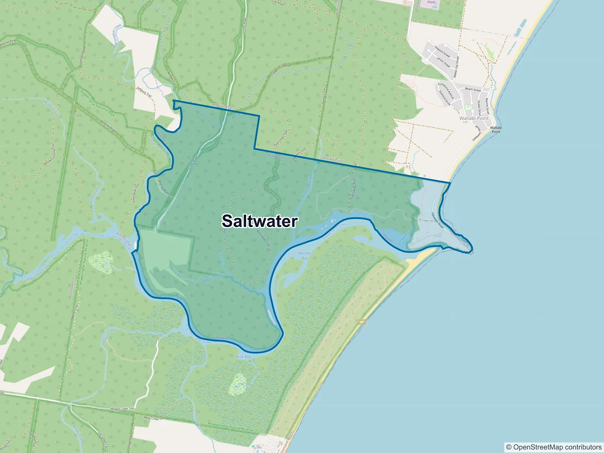 Map of Saltwater, NSW, Australia