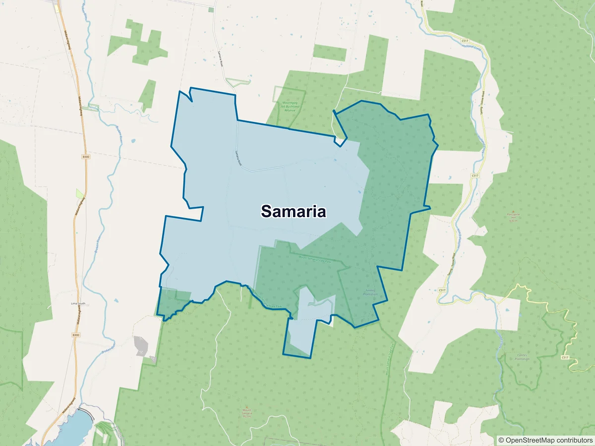 Map of Samaria, VIC, Australia
