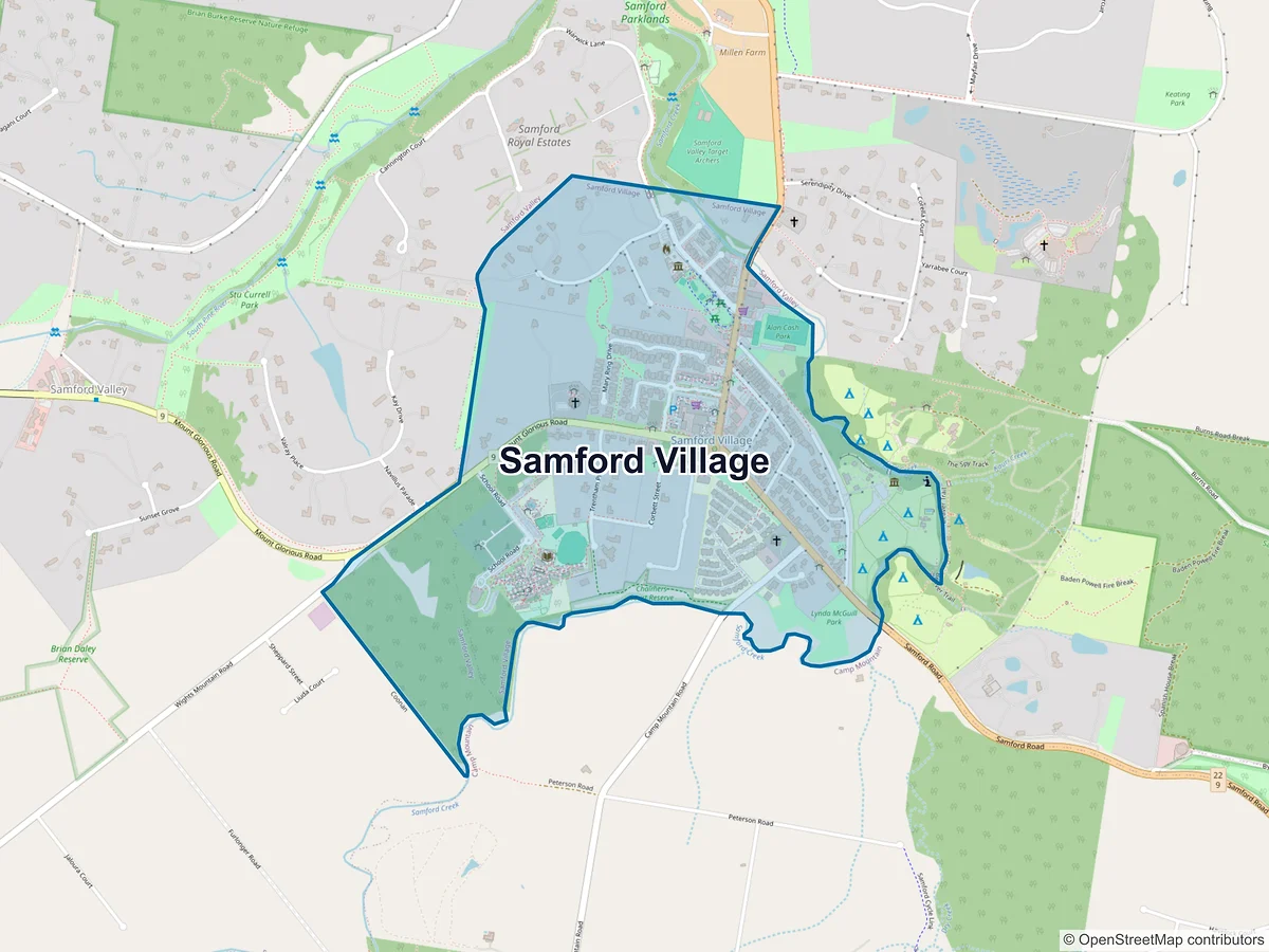Map of Samford Village, QLD, Australia